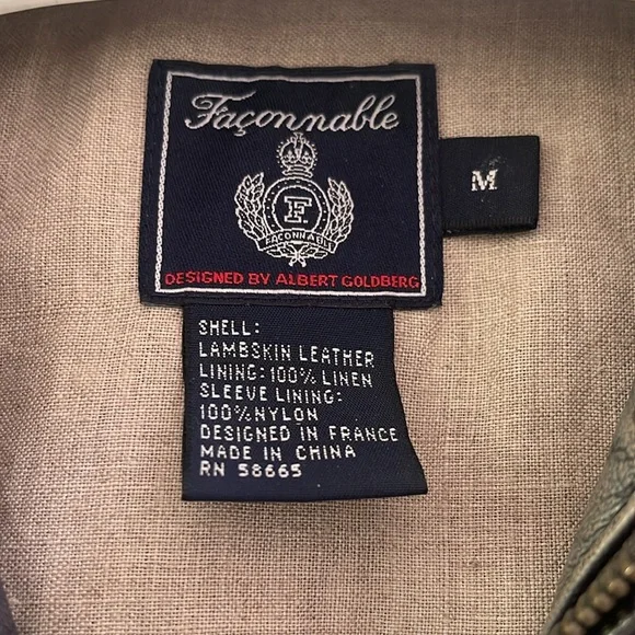 FACONNABLE Leather Jacket - Picture 2 of 4